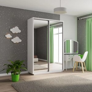 Шкаф-купе Экспресс 2-х дверный 1200х450/600х2200/2400 (Зеркало) Е1 мебель