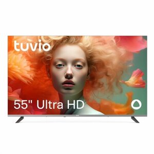 55 Телевизор Tuvio 4K ULTRA HD DLED Frameless на платформе Яндекс. ТВ, TD55UFGEV1, темно-серый