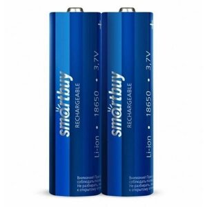 Аккумулятор SmartBuy ICR18650 без защиты, 18A, 2000mAh (2 штуки)