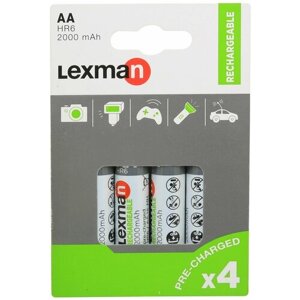 Аккумуляторные батарейки LEXMAN AА 4шт, 2000mAh