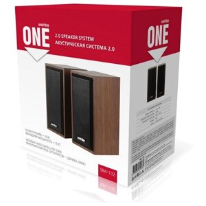 Акустическая система Smartbuy One, питание от USB, цвет коричневый (SBA-102)