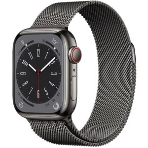 Apple Watch Series 8 41mm Graphite Stainless Steel Case with Graphite Milanese Loop (GPS+Cellular), размер ремешка: S/M + M/L