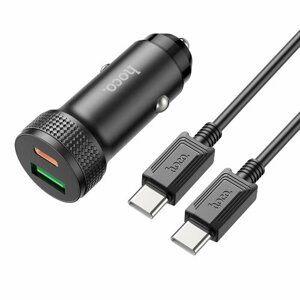 Азу 1USB+1type-C 3.0A PD38W+QC3.0 быстрая зарядка для type-C type-C hoco Z49B black