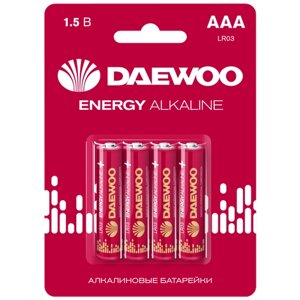 Батарейка Daewoo AAA/LR03 Energy Alkaline, в упаковке: 4 шт.
