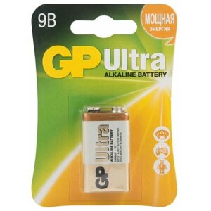 Батарейка GP Ultra Alkaline 9V Крона, в упаковке: 1 шт.