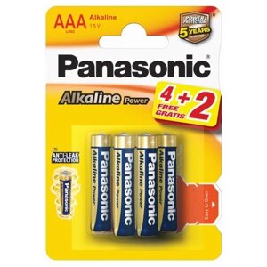 Батарейка Panasonic Alkaline Power AAA/LR03, в упаковке: 6 шт.
