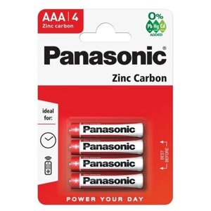 Батарейка Panasonic Zinc Carbon AAA/R03, в упаковке: 4 шт.