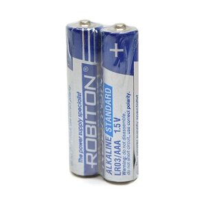 Батарейка ROBITON Alkaline Standard LR03/AAA, в упаковке: 2 шт.