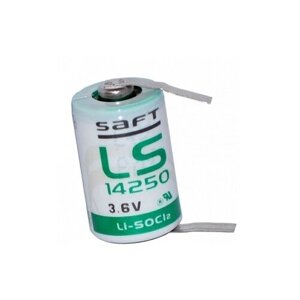 Батарейка Saft LS14250 с лепестковыми выводами, в упаковке: 1 шт.