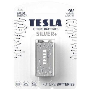 Батарейка щелочная Tesla 6LR61/Крона 9V, 1 шт