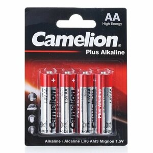 Батарейки алкалиновые Camelion Plus Alkaline, 4 шт на блистере, АА (LR6 BL4/07319)