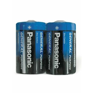 Батарейки комплект 2шт, PANASONIC D R20 (373), солевые, в п