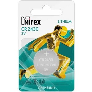 Батарейки литиевая Mirex CR2430 3V 1 шт , ecopack