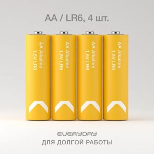Батарейки пальчиковые алкалиновые COMMO Everyday Batteries, LR6-АА, 4 штуки в упаковке