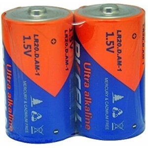 Батарейки PKCELL Ultra Alkaline LR20-2S в упаковке 2 шт.