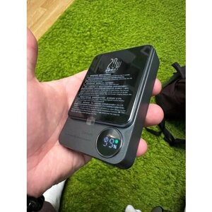 Беспроводная зарядка Magnet Wireless Power Bank Q9 20W 10000mAh для Apple iPhone / Портативный внешний повербанк MagSafe на Эпл Айфон / Чёрный