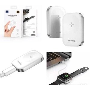 Беспроводное зарядное устройство WiWU M16 Portable Mini Magnetic Wireless Apple Watch Charger White