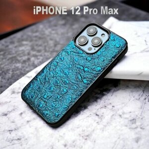 Чехол для iPhone 12 Pro Max очень красивого синего оттенка.