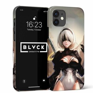 Чехол для IPhone 13 Pro с рисунком "NieR Automata"Накладка с принтом Ниа Отомата