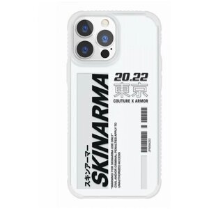 Чехол для iPhone 13 Pro Skinarma Garusu White, противоударная пластиковая накладка с рисунком, силиконовый бампер с защитой камеры