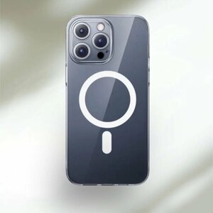 Чехол для iPhone 15 Pro Magsafe прозрачный силиконовый
