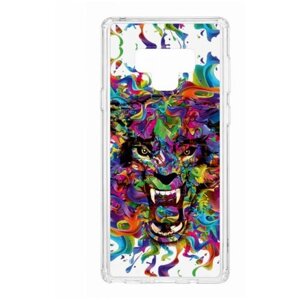 Чехол для Samsung Galaxy Note 9 Kruche Print Colored beast, противоударная пластиковая накладка с рисунком, бампер с принтом и защитой камеры