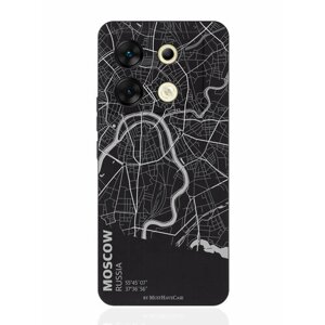 Чехол для смартфона Infinix Zero 30 5G черный силиконовый Карта Москвы