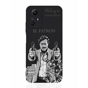 Чехол для смартфона Xiaomi Redmi Note 12s черный силиконовый El Patron Pablo Escobar/ Пабло Эскобар