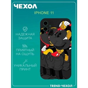 Чехол для телефона Apple iPhone 11 c принтом Микки Маус черный