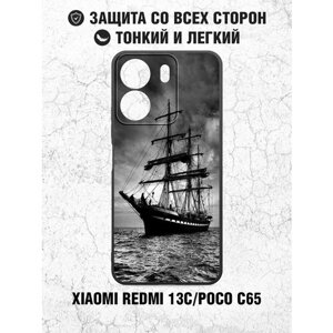 Чехол для Xiaomi Redmi 13C/Poco C65 / Чехол для Сяоми Редми 13 Си / Поко Си 65 DF xiCase-103 (black) Art017