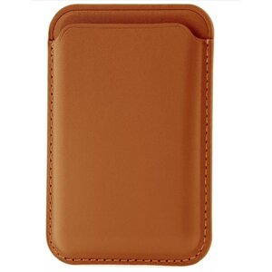 Чехол картхолдер MagSafe Wallet на телефон для банковских карт, пропуска caramel, Cardholder магнитный
