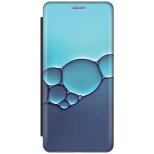 Чехол-книжка Голубые пузырьки на Xiaomi Poco F3 / Сяоми Поко Ф3 черный