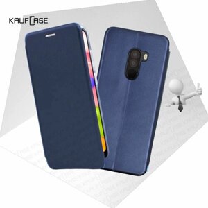 Чехол книжка KaufCase для телефона Xiaomi Pocophone F1 (6.18"темно-синий. Трансфомер