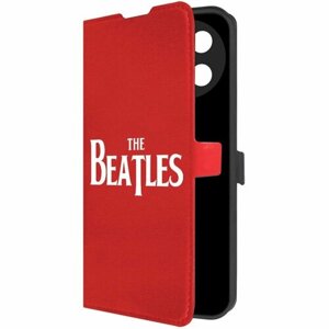 Чехол-книжка Krutoff Eco Book для Realme 11 4G Beatles (Битлз) (красный)