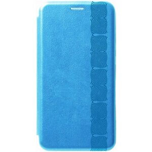 Чехол-книжка на Apple iPhone 12 Pro Max / Эпл Айфон 12 Про Макс с рисунком "Charming Line" голубой