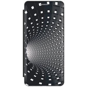 Чехол-книжка на Samsung Galaxy A72, Самсунг А72 c принтом "Черно-белый тоннель" черный