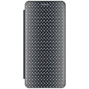Чехол-книжка на Samsung Galaxy S20, Самсунг С20 c принтом "Металлическая пластина" черный