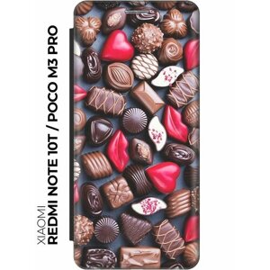 Чехол-книжка Набор шоколада на Xiaomi Redmi Note 10T / Poco M3 Pro / Сяоми Поко М3 Про / Сяоми Редми Ноут 10Т черный