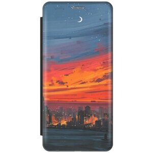 Чехол-книжка Ночь и мегаполис на Samsung Galaxy S21 Ultra / Самсунг С21 Ультра черный