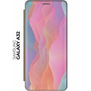 Чехол-книжка Розовая дымка на Samsung Galaxy A32 / Самсунг А32 золотой