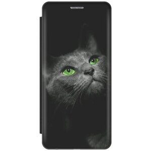 Чехол-книжка Зеленоглазая кошка на Honor 50 Lite / Huawei Nova 8i / Хонор 50 Лайт / Хуавей Нова 8и черный
