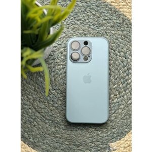 Чехол матовый AG Glass case Sierra Blue для IPhone 15 Pro с функцией MagSafe