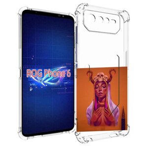 Чехол MyPads античная-девушка для Asus ROG Phone 6 задняя-панель-накладка-бампер