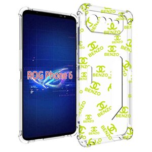 Чехол MyPads Белый-Бензо для Asus ROG Phone 6 задняя-панель-накладка-бампер