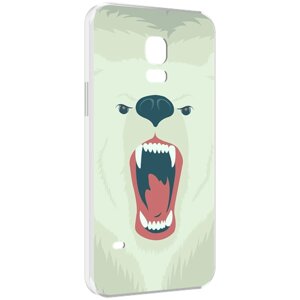 Чехол MyPads белый-медведь для Samsung Galaxy S5 mini задняя-панель-накладка-бампер