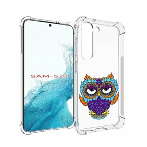 Чехол MyPads Цветная сова для Samsung Galaxy S23 задняя-панель-накладка-бампер