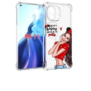 Чехол MyPads Девушка-Мини женский для Xiaomi Mi 11 (экран 6.81) задняя-панель-накладка-бампер
