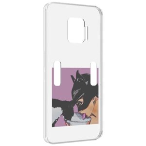 Чехол MyPads девушка с котом пьют молоко женский для ZTE Nubia Red Magic 7 Pro задняя-панель-накладка-бампер