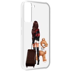 Чехол MyPads девушка-с-модным-чемоданом женский для Tecno Pop 5 LTE / Pop 5 Pro задняя-панель-накладка-бампер