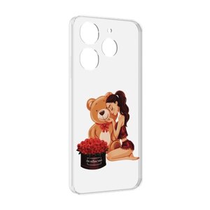 Чехол MyPads девушка-с-подарками женский для Tecno Spark 10 Pro задняя-панель-накладка-бампер